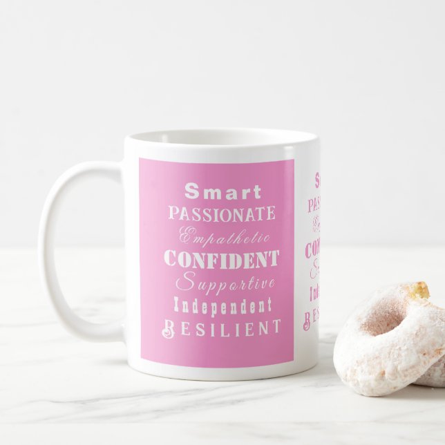 Caneca De Café Mulheres Excelentes Elegantes, Modernas e Inspirad (Com Donut)