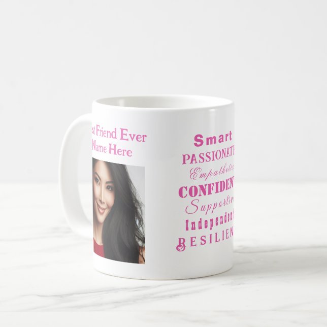 Caneca De Café Mulheres Excelentes Motivacionais Rosa Personaliza (Frente Esquerda)