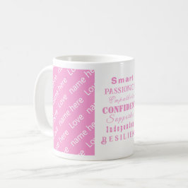 Caneca De Café Mulheres Excelentes Motivacionais Rosa Personaliza