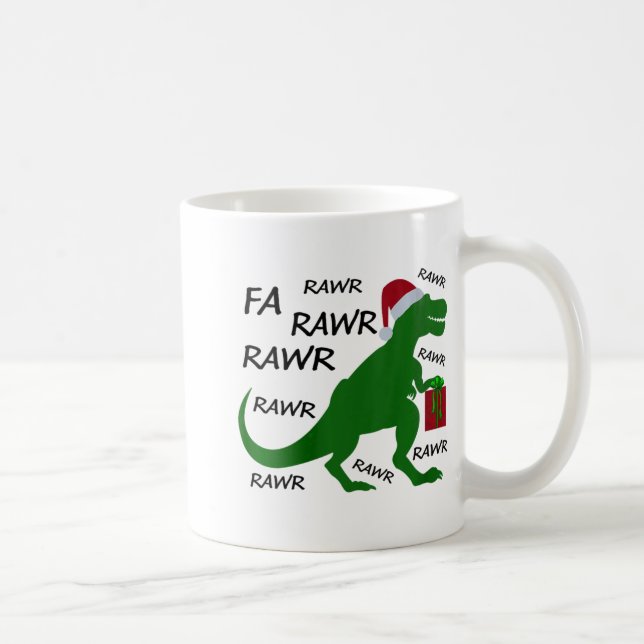 Caneca De Café Mulheres Fa Rawr Dinossaur T-rex Papais noeis do P (Direita)