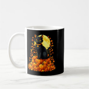 Caneca De Café Mulheres Gato Preto Abóbora Halloween Outono Inver