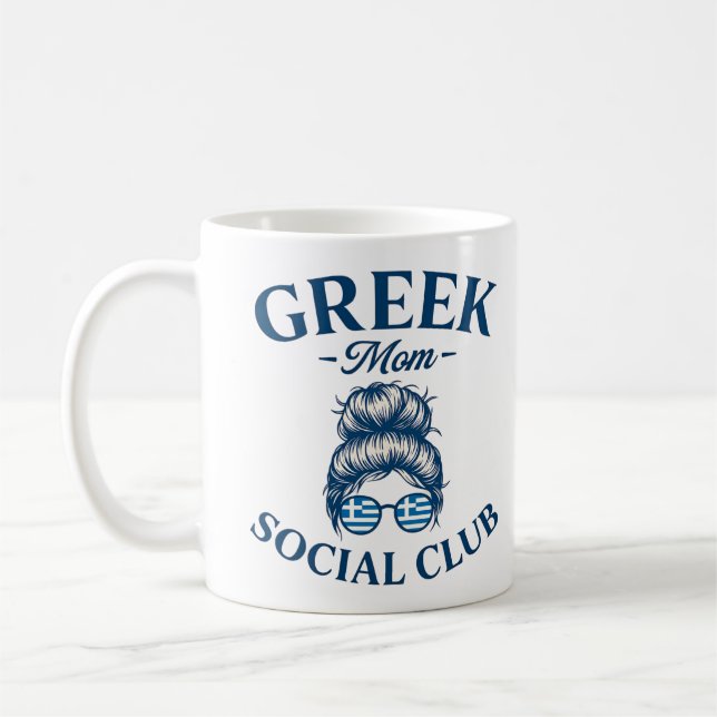 Caneca De Café Mulheres Gregas Mãe Clube Social Trendy Mãe Grega (Esquerda)