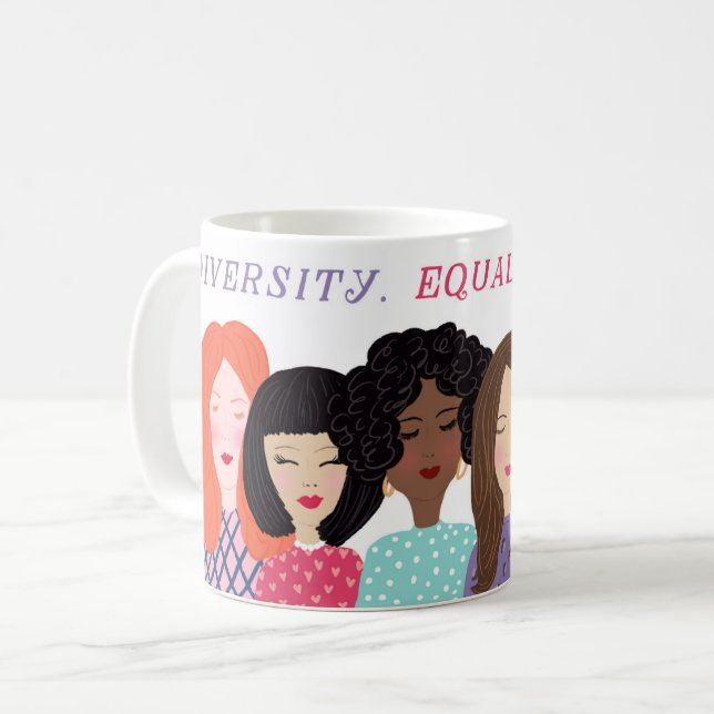 Caneca De Café Mulheres Ilustradas do Mundo Mug (Frente Esquerda)