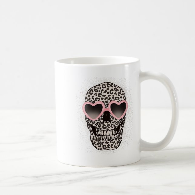 Caneca De Café Mulheres Leopard Gótica Skeleton Legal Cheetah (Direita)