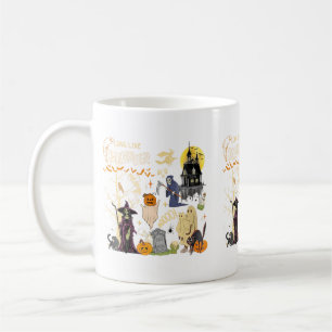 Caneca De Café Mulheres Longa Vida ao Dia das Bruxas Gato Preto V