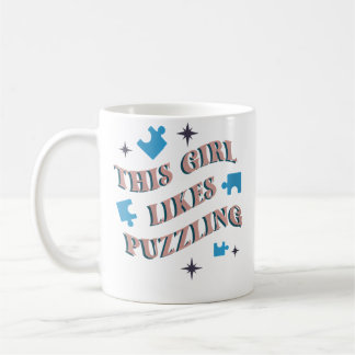 Caneca De Café Mulheres Menina Gosta Hobby Enigmático Quebra-Cabe