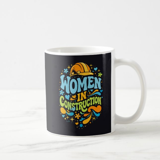 Caneca De Café Mulheres na Construção Civil Empoderamento Retro (Direita)