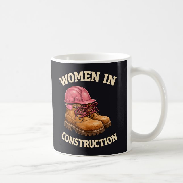 Caneca De Café Mulheres na Construção com Botas de Trabalho e Cap (Direita)