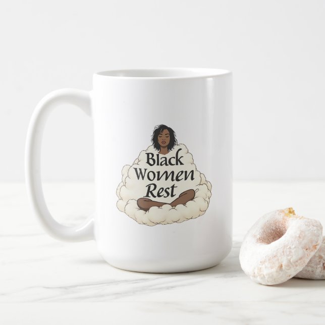 Caneca De Café Mulheres Negras Descansam (Com Donut)