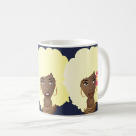 Caneca De Café Mulheres Negras, Louras Afro, Flor Irritado Bubleg