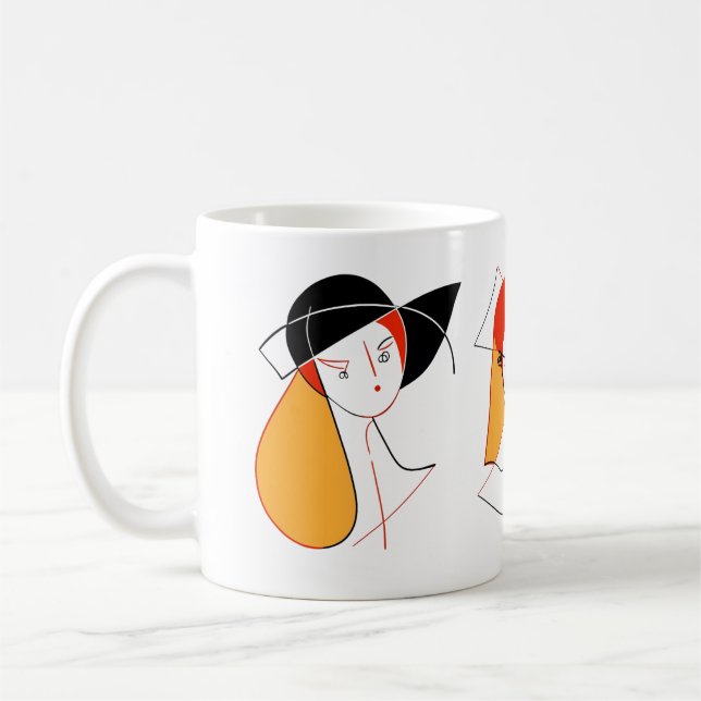 Caneca De Café Mulheres no Abstrato (Esquerda)
