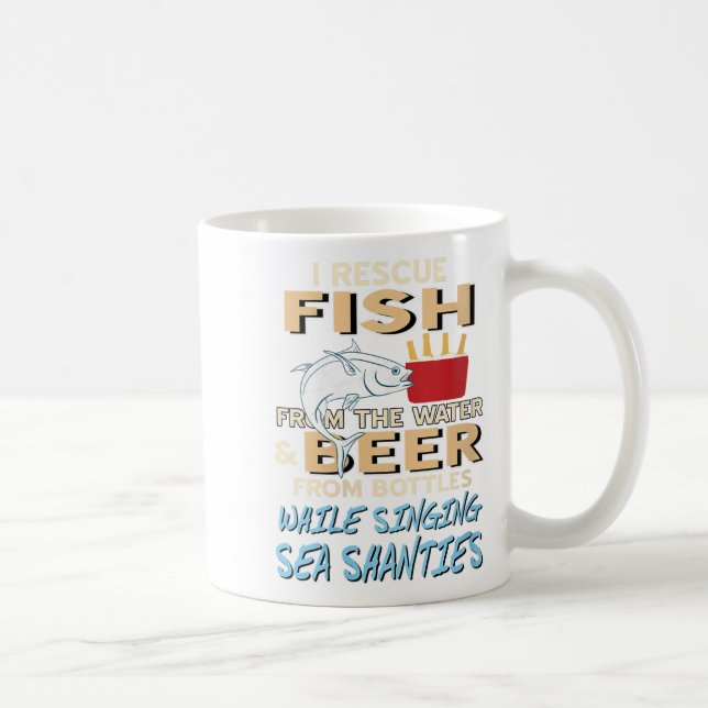 Caneca De Café Mulheres Poupando Peixe E Cerveja Enquanto Cantam  (Direita)