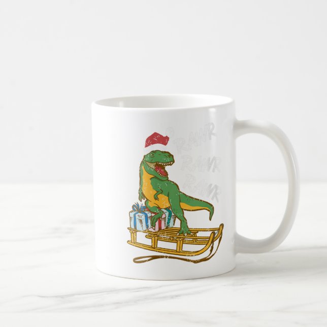 Caneca De Café Mulheres Rawr Rawr Rawr Funny Christmas Dino Sleig (Direita)