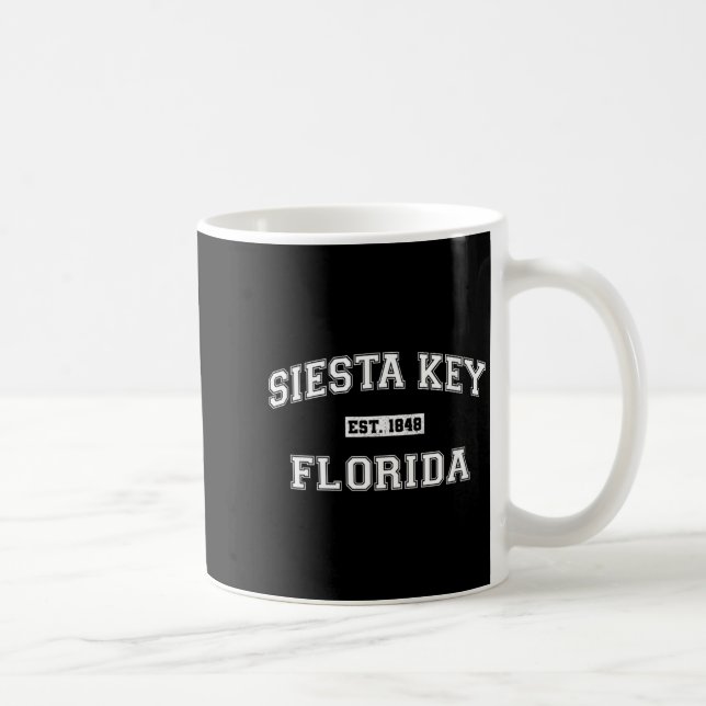 Caneca De Café Mulheres Siesta Key Florida Estilo Varsity Retro (Direita)