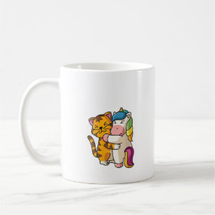 Caneca De Café Mulheres Tigre e Unicórnio Animais de Zoológico Fo