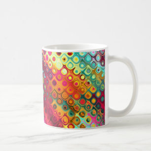Caneca De Café Multi diamantes & alvo coloridos tropicais
