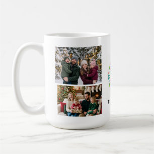 Caneca de Café Multi Foto Família Feliz Natal