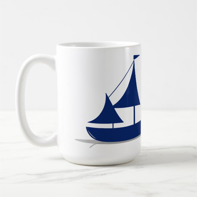 Caneca De Café Multi-Sail Sailboat Marine Nautical (Esquerda)
