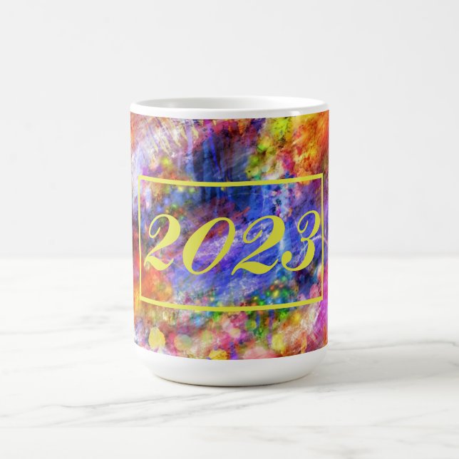 Caneca De Café Multicoloração de Abstrato moderna 2023 (Centro)