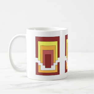 Caneca De Café Multicor do Abstrato retângulo (estilo 70s)
