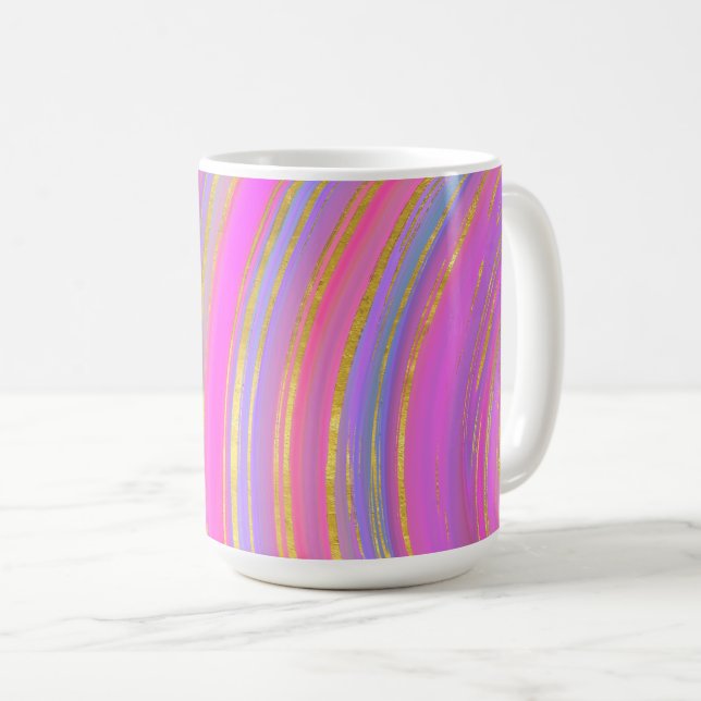 Caneca De Café Multicor e Dourado (Frente Esquerda)