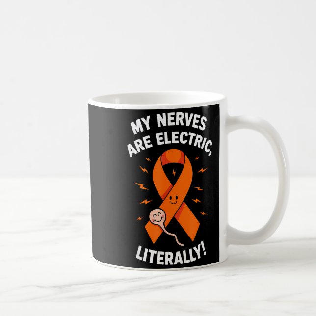 Caneca De Café Multiple Sclerosis Awareness 2025 -orange Ribbon_  (Direita)