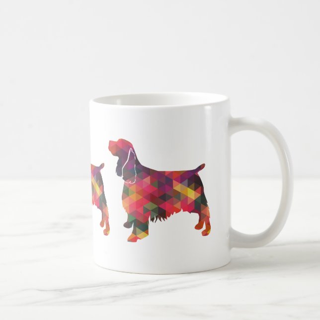 Caneca De Café Múltiplos Cachorros Geométricos de Springer Spanie (Direita)