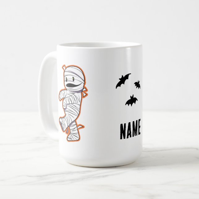 Caneca De Café Múmia à solta Halloween (Frente Esquerda)
