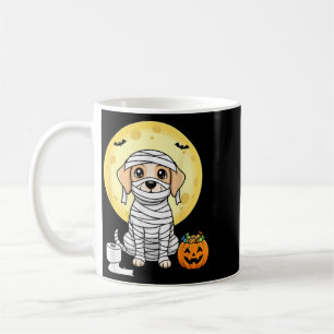Caneca De Café Múmia Bonita Cachorro Halloween Lua Cheia Filhote