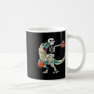 Caneca De Café Múmia de Esqueleto Montando Dinossauro T Rex Diver