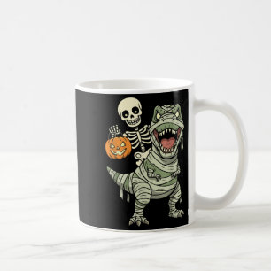 Caneca De Café Múmia de Esqueleto Montando Dinossauro T Rex Hallo