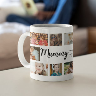 Caneca De Café Múmia Personalizada com 18 Fotos em Colagem