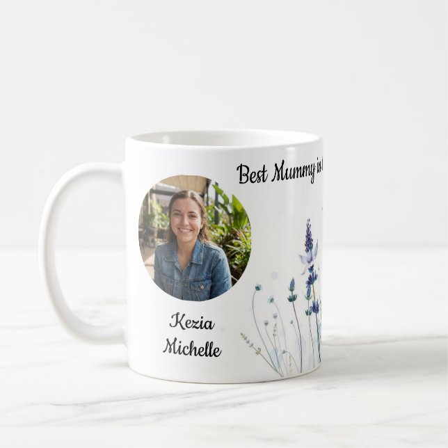 Caneca De Café Mummy’s Wildflowers Personalized Birth Month Flowe (Esquerda)