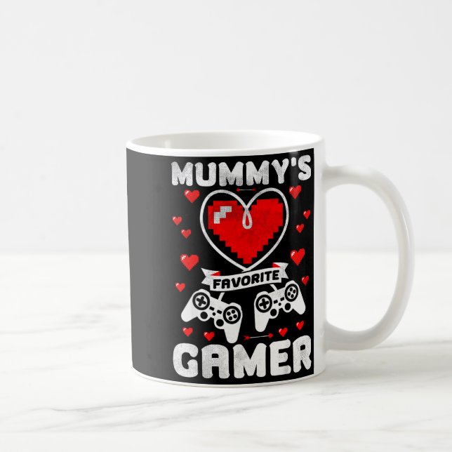 Caneca De Café Mummy's Favorite Gamer Funny Boys Kids Valentine's (Direita)