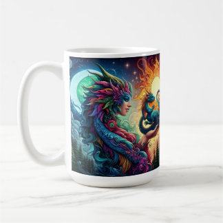 Caneca De Café Mundo de Fantasia Magia de Dragão