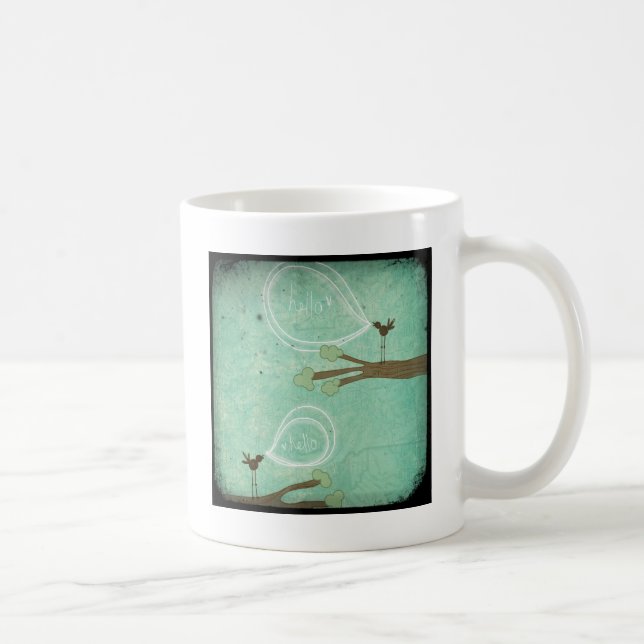 Caneca De Café mundo de vol25- olá! (Direita)