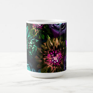 Caneca De Café Mundo Sombrio Glamour Floral Ousado Flores
