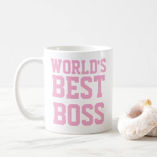 Caneca De Café Mundos divertidos melhor chefe (Com Donut)
