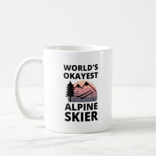 Caneca De Café Mundos Okayest Alpino Skier Descida Skiing Engraça
