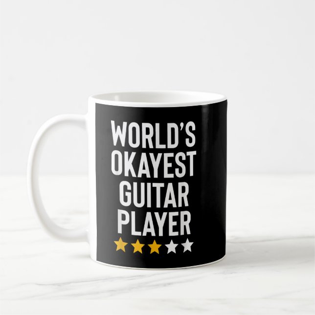 Caneca De Café Mundos Okayest Guitar Player Music Lover Engraçado (Esquerda)