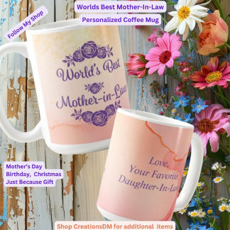 Caneca De Café Mundos Personalizados - Melhor sogra