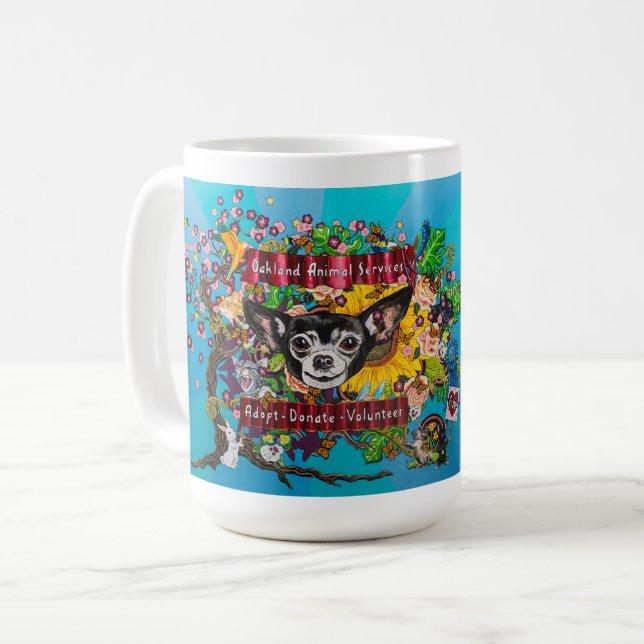 Caneca de café mural da chihuahua de OAS (Frente Esquerda)