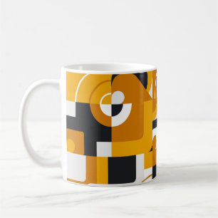 Caneca De Café Mural Geométrico: Estilo de Vintage Moderno