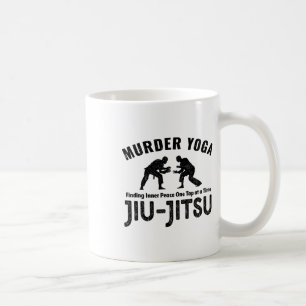 Caneca De Café Murder Yoga Jiu-jitsu Engraçado Paz Interior Grapp