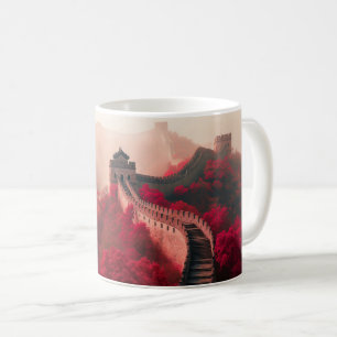 Caneca De Café Muro de excelente da China no outono - Vermelho Cê