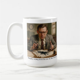 Caneca De Café Murphy escrevendo sua lei pela primeira vez.