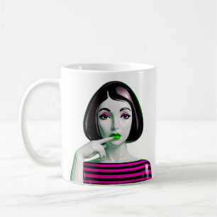 Caneca De Café Musa Rosa Elétrica