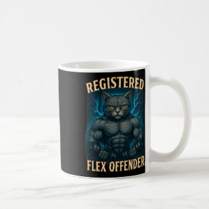 Caneca De Café Muscle Cat Registrada Flex Offender Engraçado Gym 