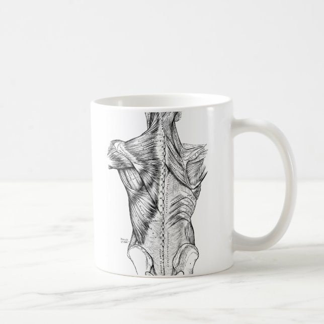 Caneca De Café Músculos traseiros da arte preto e branco da (Direita)