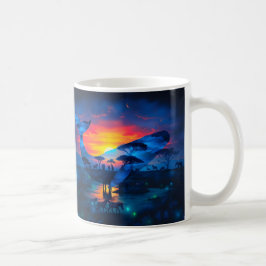 Caneca De Café Mushroom Bungalow Neon Wallpapers, Presentes, Trav